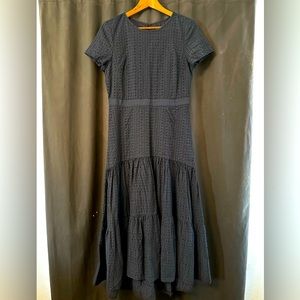 Navy Eyelet Long Dress